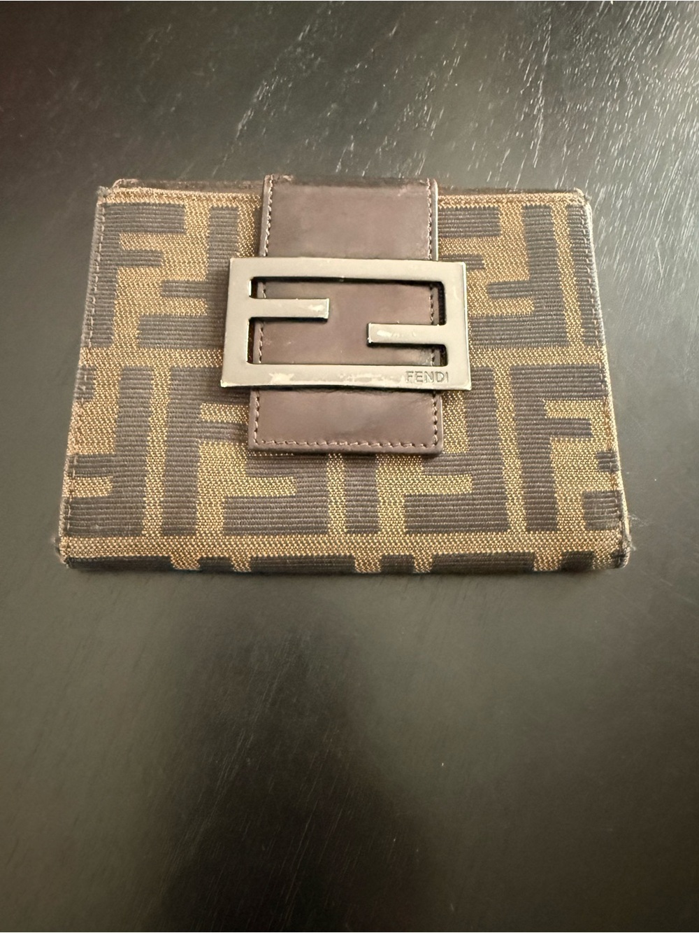 Vintage Fendi Brown and Tan FF Monogram Canvas Wallet